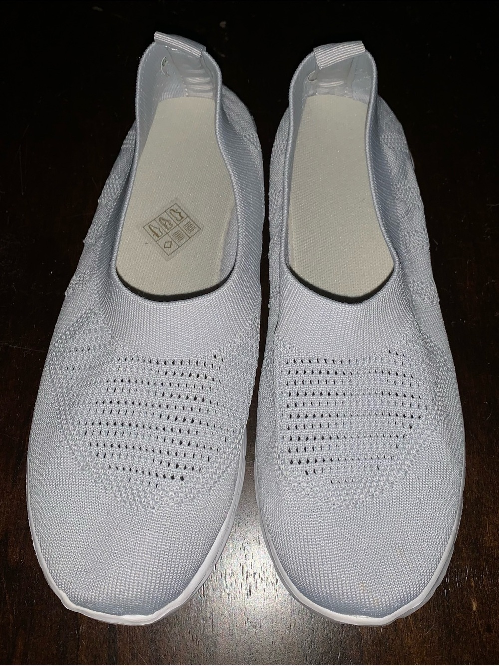 Comfort Knit Slip-On Lightweight Sneakers - Light Gray 7.5 NWOT - Picture 4 of 10